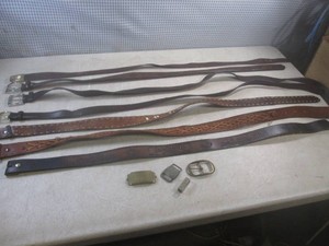 (EW4) Vintage Jack Daniels Whisky Leather Belt and other Misc Belts and Buckles