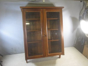 (EW3) Handmade Wood Wall Mount Cabinet with Glass Front Doors 28 12 H x 20 12 W x 7 D