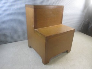 (EW6) Handmade Wood Two-Step Stool with Slot Handle 15 34 H x 11 34 W x 11 12 D