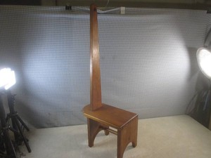 (CSB) Handmade Wood Long-Handled Step Stool 33 Total Height 8 34 Up To Step