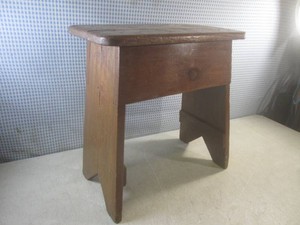 (EW3) Vintage Wood Stool (Milking Stool) 17 12 H x 17 14 W x 9 12 D