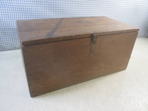 (A-1) Vintage Wood Box with Assorted Candles 17 x 9 x 8 H