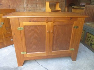 (UD1) Handmade Wood Cabinet with 2-Doors and Inner Shelf 29 H x 41 12 W x 19 D