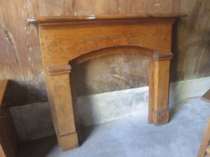 (UD1) Vintage Wood Fireplace Mantel 58 W x 49 H x 8 34 D