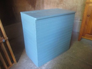 (UD1) Vintage Wood Storage Chest Box Trunk 27 14 H x 26 12 W x 15 14 D