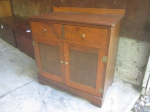 (UD1) Vintage Wood Cabinet with 2 Upper Drawers and 2 Lower Doors 30 12 H x 31 14 W x 16 12 D