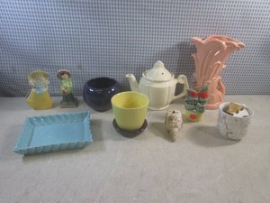 (A-2) Assorted Vintage Ceramic Planters Etc