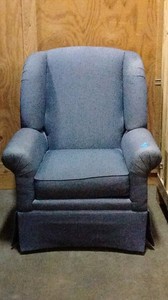 blue arm chair