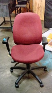 red swivel chair