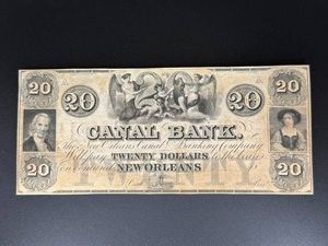 New Orleans Canal & Banking Company $20 Obsolete Banknote