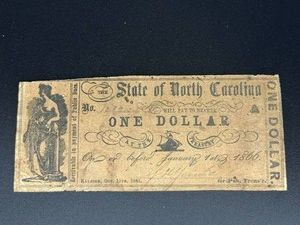 1861 North Carolina One Dollar Note