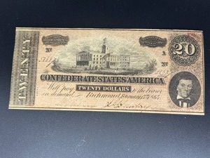 1864 Confederate States of America $20 Bill