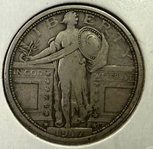 1917 Standing Liberty Quarter Type 1 VF