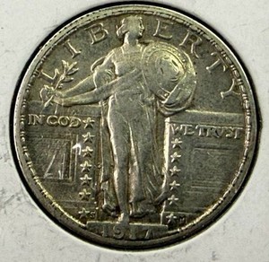 1917S Standing Liberty Quarter Type 2 XF