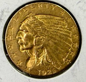 1929 $2.50 Indian Head Gold Quarter Eagle