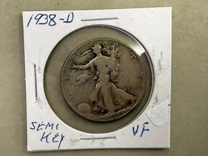 1938D Walking Liberty Half Dollar - Semi Key Date VF