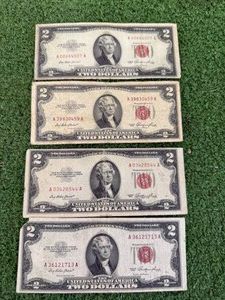 4 1953 Red Seal $2 Bills