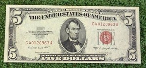 1953B Uncirculated Red Seal $5 Bill