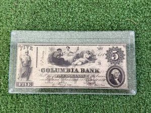 1952 $5 Obsolete Banknote by Columbia Bank Washinton DC