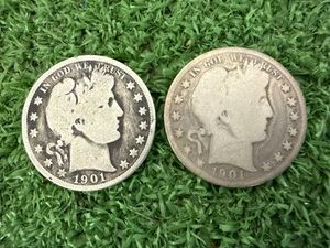 1901 & 1901O Barber Half Dollars