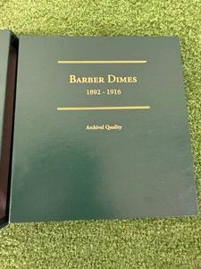 Barber Dimes Book 1892-1916 - 60 Coins, 14 Missing
