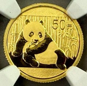 2015 China 50 Yuan Gold Panda Coin NGC MS70 1/10 troy oz .999 Fine Gold
