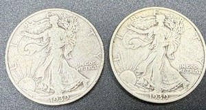 1939D &amp 1939S Walking Liberty Half Dollars