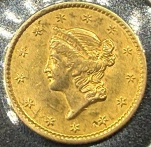 &nbsp1853 US Liberty Head Gold Dollar 1.672 grams 90% Gold