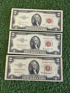 3 1953 $2 Bills A, B & C