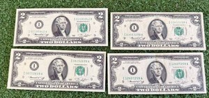 4 1976 I9 $2 Bills Uncirculated