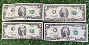 4 1995 6F $2 Bills AU