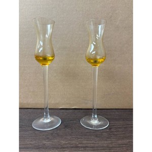 Clear Glass Tulip Wine or Liqueur Glasses Set � Stemware, 2 Pieces