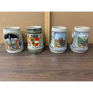 Original Lerchen Ceramic Travel Mug Set of 4 City Mugs