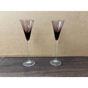 Brown Gradient Glass Stemware Martini Glasses Set of 2