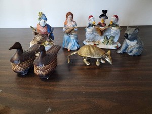 Lot of Misc Dcor ceramic Koala, Solid Brass Armadillo, and More