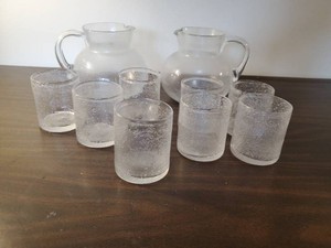 Cool Bubble Glass 2 Pitcures and 8 Drinking Glasses