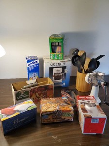 Lot of Misc Baking Items Donut Maker, Food Slicer, Apple Peeler and more