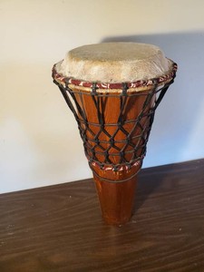 Traditional Ashiko Drum Hand Drulm With Wooden Shell and Animal skin Head