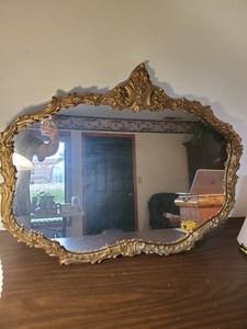 Large Antique Mirror with Ornate Frame