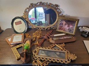 Lot of household Dcor  Home interiors, New in Plastic Frames, Woode Carved Tree and more