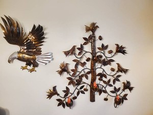 Metal Wall Dcor Nice Metal Eagle and Metal Bird and Floral Candle Holder