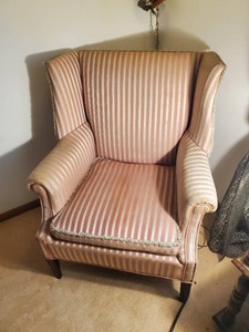 Vintage Mid Modern Pink Stripped Chair Very Cool Retro Look