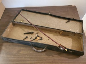 Vintage violin Case, Bow and Parts  Very Cool Case