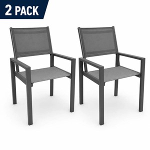 NEW 10 Outdoor Mesh Patio Dining Chairs - 5 Sets of 2 - Charcoal Gray