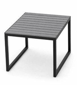 NEW Lot of 10 Polywood-Style Outdoor Patio Side Tables - 16 Square - Charcoal Gray