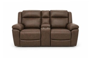 NEW Brexton Brown Power Reclining Loveseat with Center Console & Dual Cup Holders