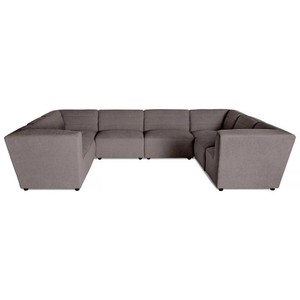NEW Millenium Gray 8-Piece Modular U-Shaped Sectional Sofa 144 x 109