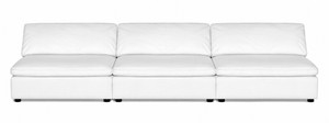 NEW Peyton White 3-Piece Armless Modular Sofa 129 x 44