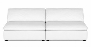 NEW Peyton White 2-Piece Armless Modular Loveseat 86 x 44