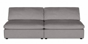 NEW Peyton Gray 2-Piece Armless Modular Loveseat 86 x 44